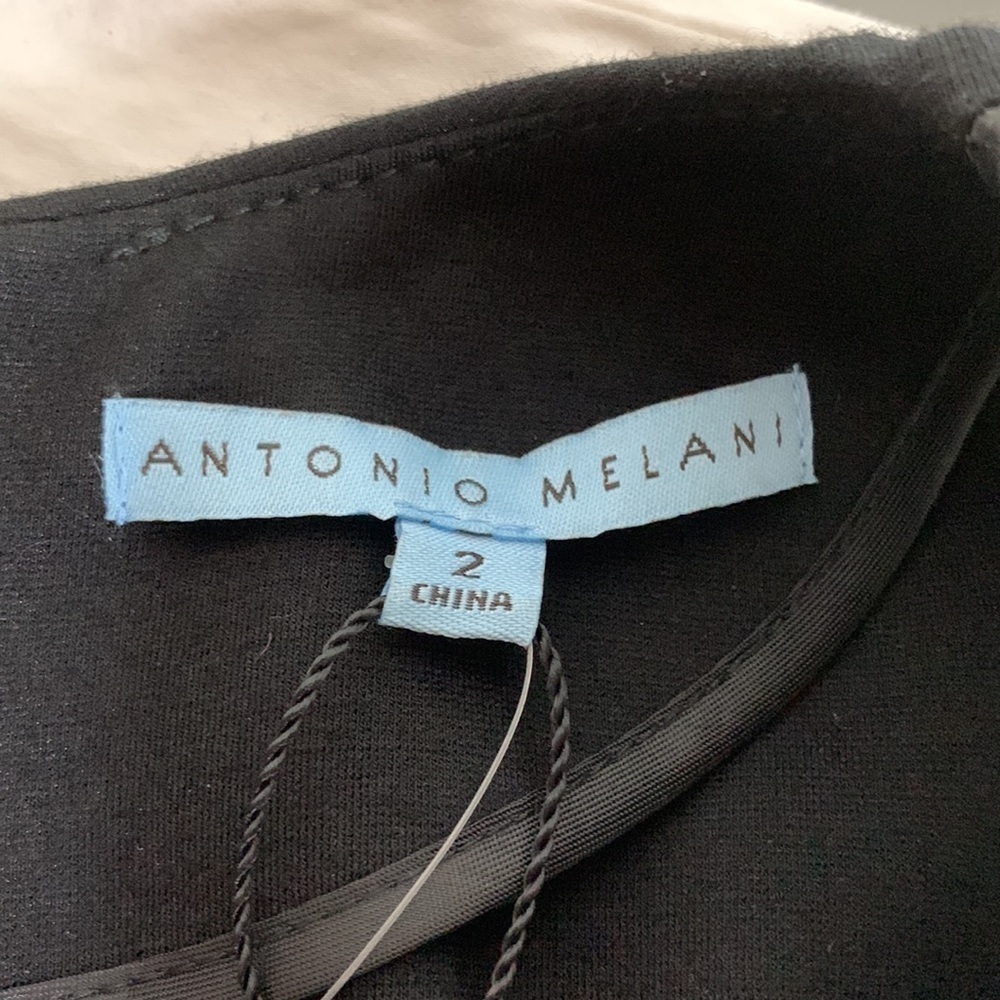 NWT Antonio Melani Luxury Soft Black Leather Sleeveless Dress, 2 - Picture 9 of 10